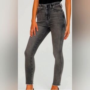 Good American Gray Skinny Jeans with High-Waisted Fit